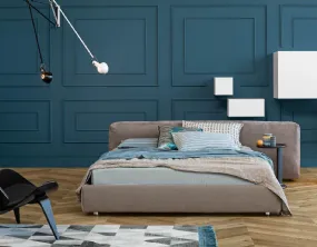 Upholstered Bed with Asymmetrical Headboard
