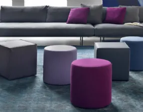 Leather upholstered Pouf