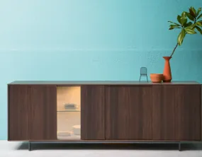 Wooden Sideboard with Metal Base