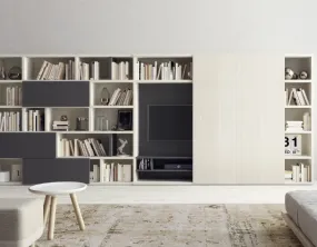 Bookcase with Sliding Panel