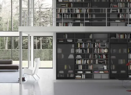 Modular Bookcase with Glass Doors