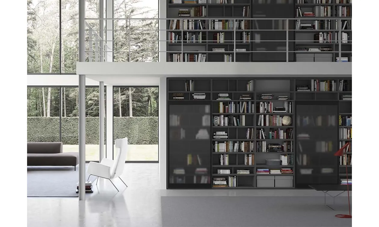 Modular Bookcase with Glass Doors