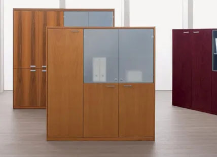 Wardrobe in Wood and Acid Glass