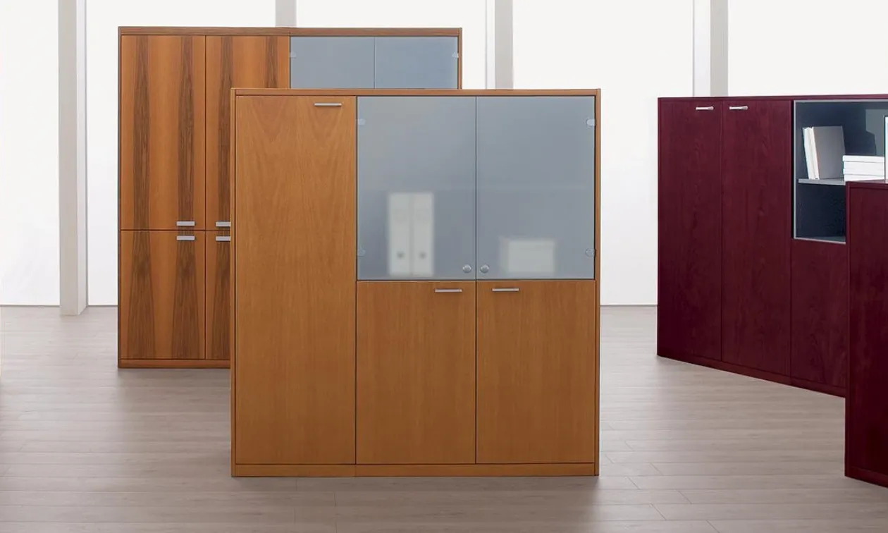 Wardrobe in Wood and Acid Glass