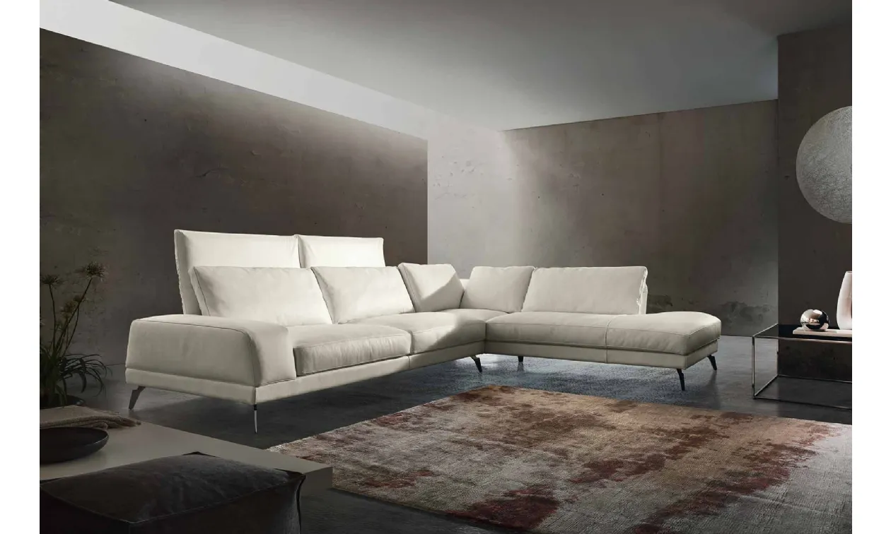 Fabric Sofa with Adjustable Backrest