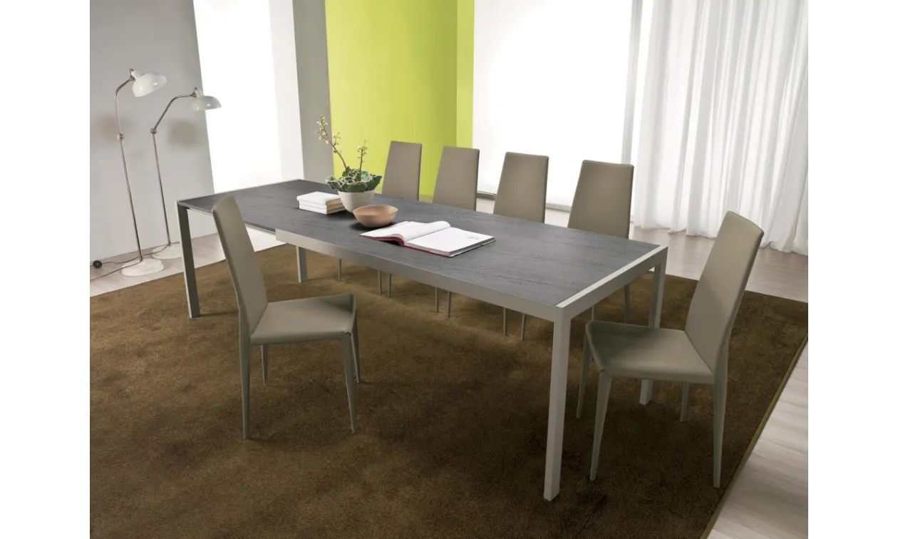 Table with Melamine Plane and Metal Legs